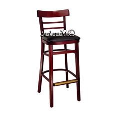 Picture of 006 Dainty Coffee Wood Barstool 