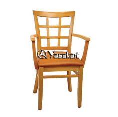 Picture of 032 Window Lattice Wood Arm Side Chair 
