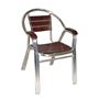 Picture of 160M Indoor Aluminum Frame and BeechWood Slats Arm Chair(Mohogany Finish) 