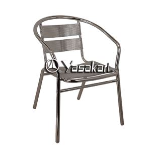 Picture of 162 Single Tube Brushed Aluminum Navy Arm Chair
