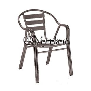 Picture of 161 Single Tube Brushed Aluminum Navy Arm Chair