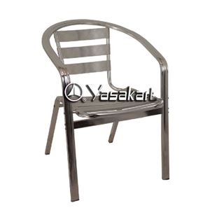 Picture of 020 Double Tube Aluminum Slat Stacking Arm Chair