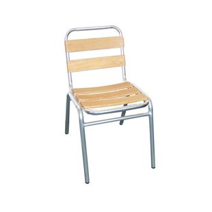 Picture of 023TN OUTDOOR Aluminum Frame and TEAK Slats Side Chair