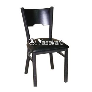 Picture of 077 Metal Frame Wood Side Chair (Black)