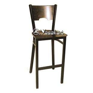 Picture of 077 Metal Frame Wood Barstool (Walnut)
