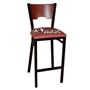 Picture of 077 Metal Frame Wood Barstool (Mahogany)