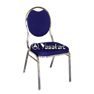 Picture of 130 Tear drop Stacking chair w. Blue pattern