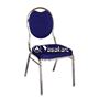 Picture of 130 Tear drop Stacking chair w. Blue pattern