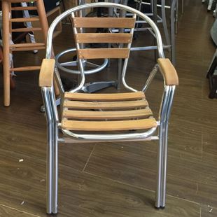 Picture of 180TN Outdoor Aluminum Frame and Teak Slats Arm Chair