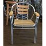 Picture of 160N Indoor Aluminum Frame and BeechWood Slats Arm Chair(Natural Finish)